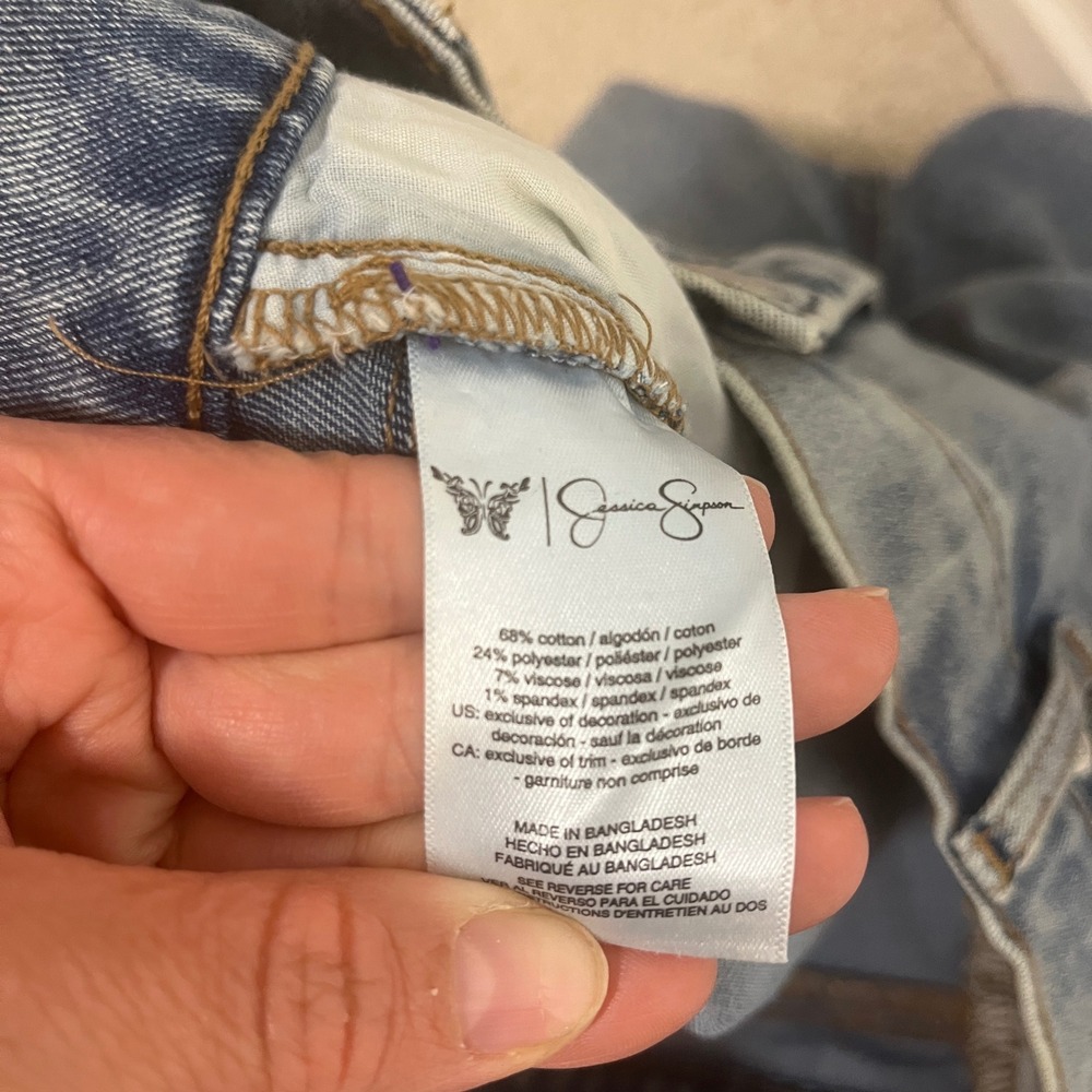 Jessica Simpson Daisy Flare Jeans Light Wash Floral Embroidered Size 10 Boho - Picture 12 of 12